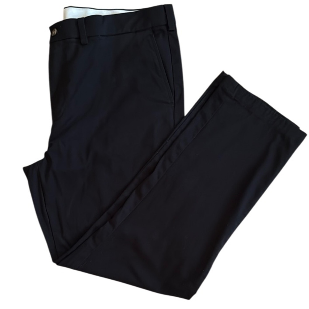 GEORGE MENS COMMUTER FLAT FRONT COTTON POLYESTER BLEND BLACK DRESS PANT SZ 38/30